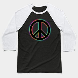 Colorful Peace Sign Baseball T-Shirt